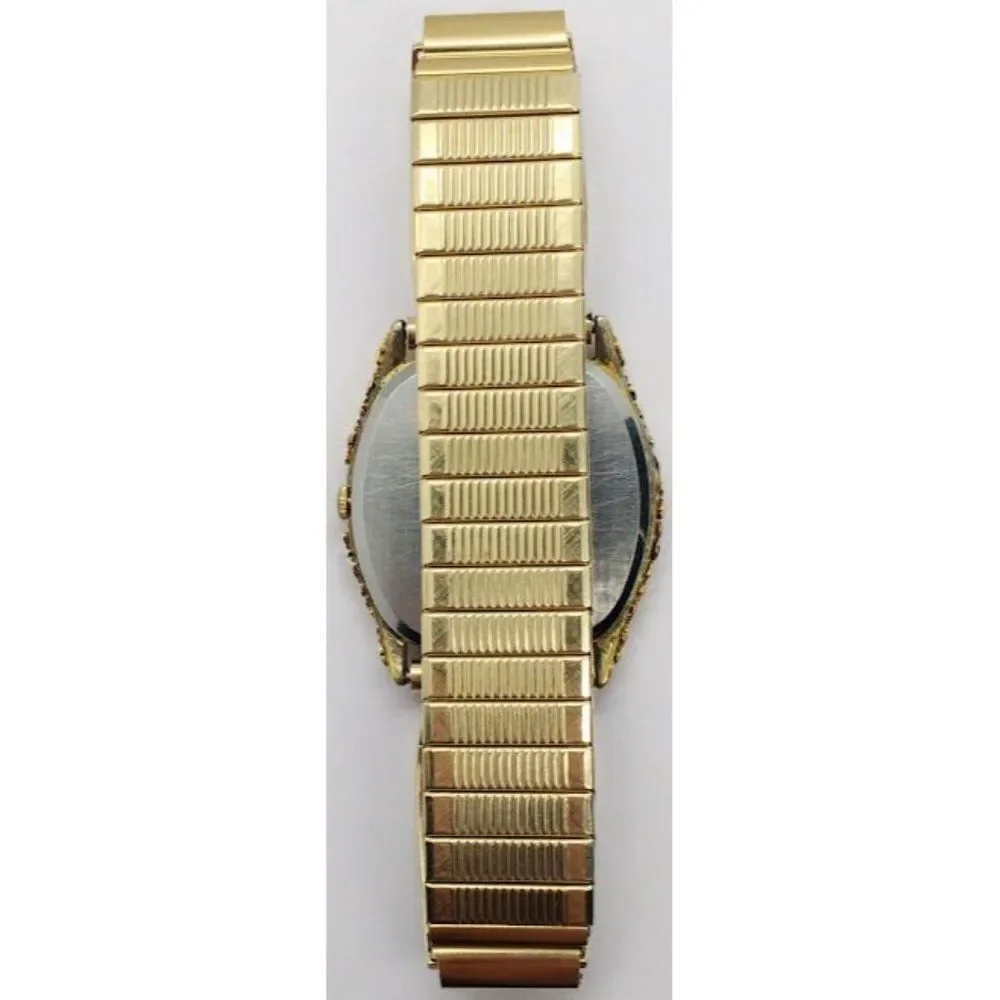Vintage 1980 Men's Seiko Quartz Gold Nugget Embelished Men's Watch 1980's Retro